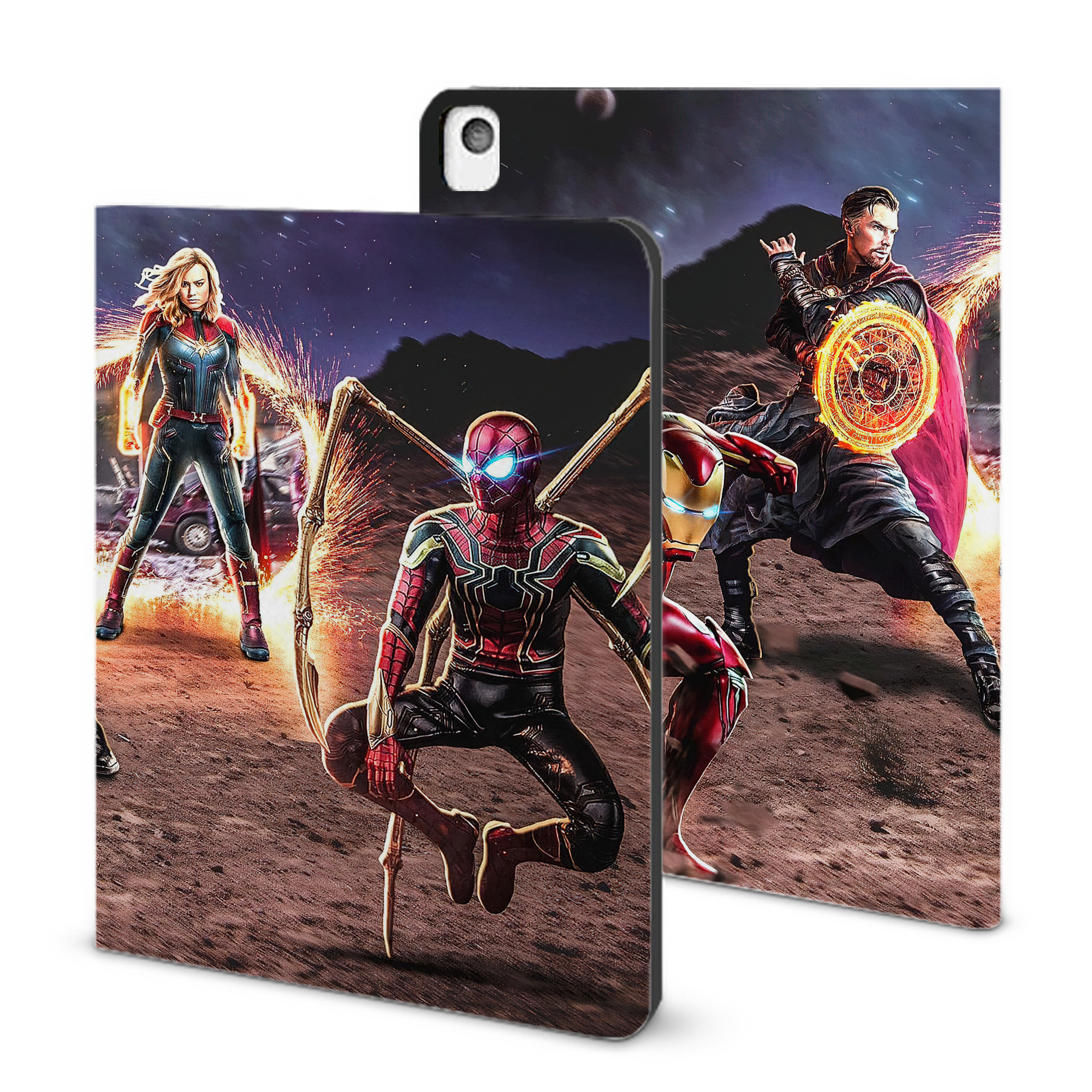 （画像用） アベンジャーズ The Avengers IPadケース ペンホルダー付き ブックスタイルデザイン